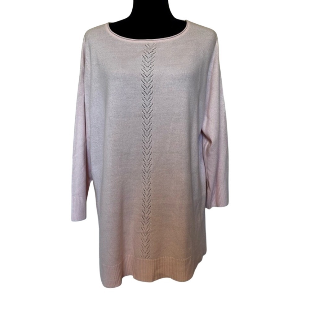 Karen Scott Woman Pink Soft Acrylic Sweater Size 1X